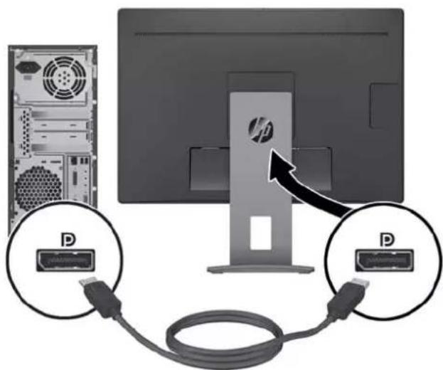 HP EliteDisplay E240c - Branchement des câbles - 5