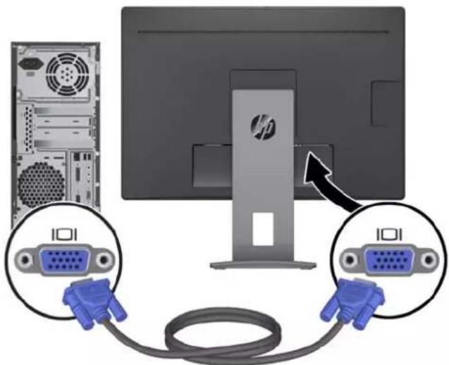 HP EliteDisplay E240c - Branchement des câbles - 4