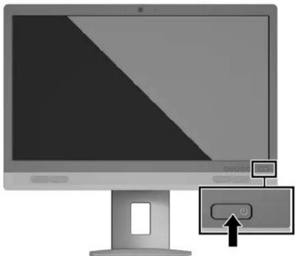 HP EliteDisplay E240c - Mise sous tension du moniteur - 1
