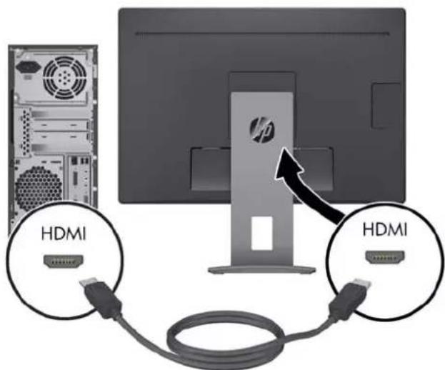 HP EliteDisplay E240c - Branchement des câbles - 6