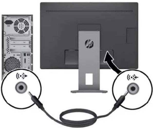 HP EliteDisplay E240c - Branchement des câbles - 8