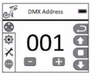Cameo OPUS SP5 Plus - IMPOSTAZIONE DELL'INDIRIZZO DI AVVIO DMX (DMX Address) - 2