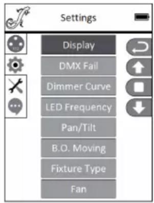 Cameo OPUS SP5 Plus - SYSTEMEINSTELLUNGEN (Settings) - 1