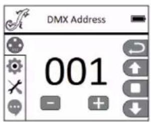 Cameo OPUS SP5 Plus - AJUSTE DE LA DIRECCIÓN DMX DE INICIO (DMX Address) - 2