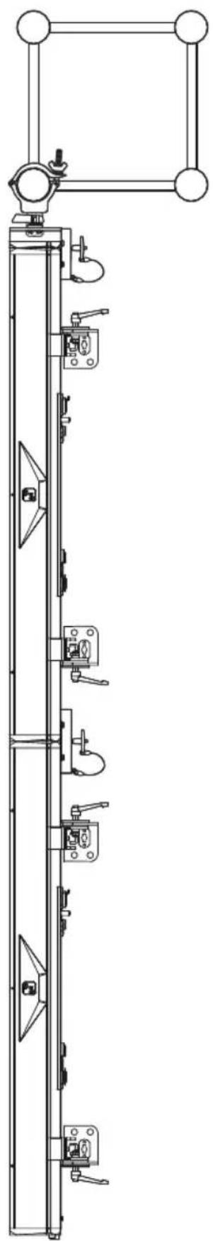 Cameo PIXBAR 400 IP G2 - VERTIKAL HÄNGENDE TRAVERSE SENKRECHTE BODENMONTAGE - 1