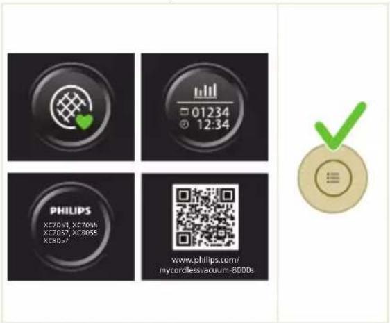 01234 12:34 PHILIPS XC7051, XC7055 XC7057, XC8055 XC8057 www.philips.com/ mycordlessvacuum-8000s