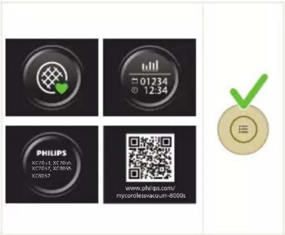 01234 12:34 PHILIPS XC7D5, XC7D6, XC7D7, XC8D5 XC8D57 www.philips.com/ mycordlessvacuum-8000s