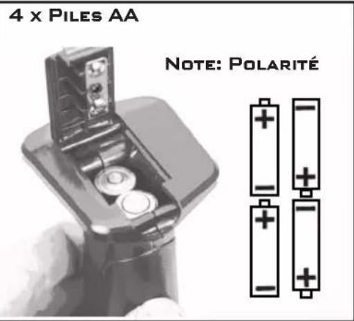 4 x PILES AA NOTE: POLARITÉ