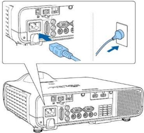 EPSON EB-L210SW - Mise sous tension du projecteur - 1