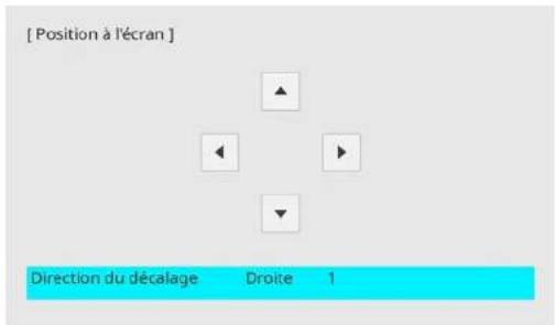 [ Position à l'écran ] Direction du décalage Droite 1