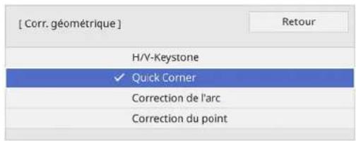 [ Corr. géométrique ] H/Y-Keystone ✓ Quick Corner Correction de l'arc Correction du point