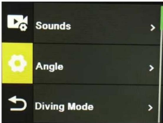 Sounds > Angle > Diving Mode >