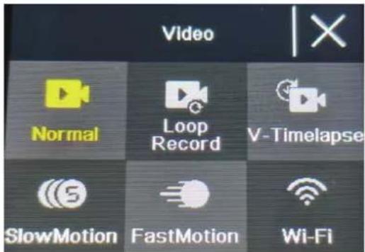 Video Normal Loop Record V-Timelapse SlowMotion FastMotion Wi-Fi