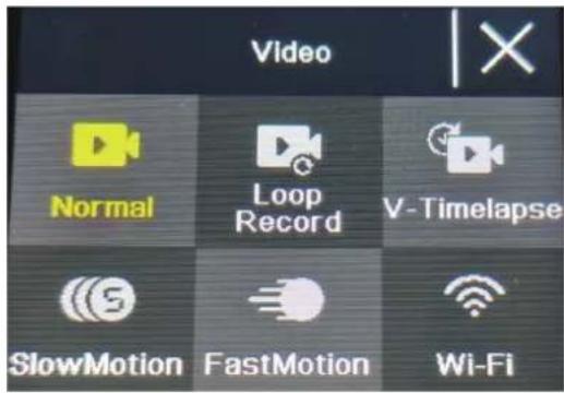 Video Normal Loop Record V-Timelapse SlowMotion FastMotion Wi-Fi