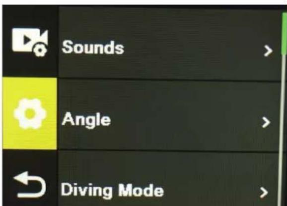 Sounds > Angle > Diving Mode >