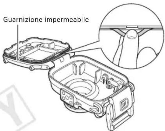 CANON WP-DC36 - Rilasciare il fermo per aprire la custodia. - 1