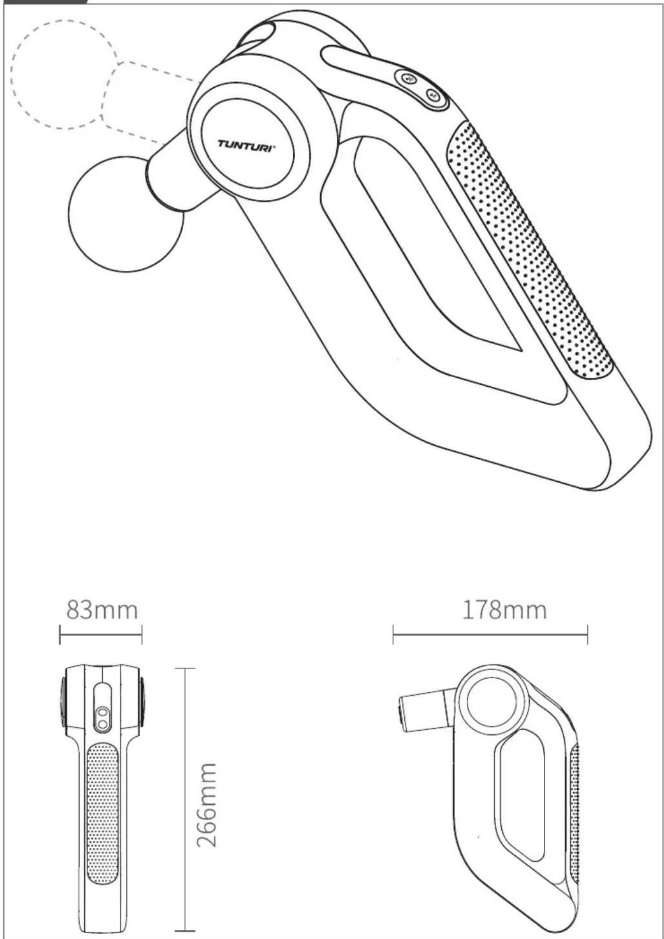 TUNTURI Massage Gun Pro MG70 - Attention, Achtung, Attention, Attentie, Attenzione, Atención, Giv akt, Huomio - 1