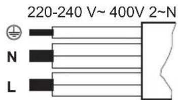 220-240 V~ 400V 2~N N L