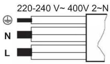 220-240 V~ 400V 2~N N L