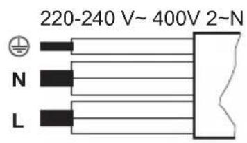 220-240 V~ 400V 2~N N L