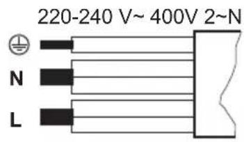 220-240 V~ 400V 2~N N L