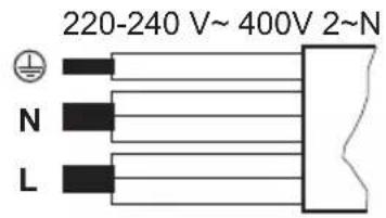 220-240 V~ 400V 2~N N L