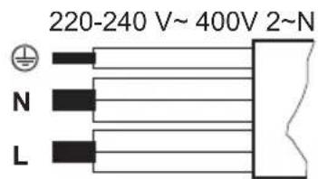 220-240 V~ 400V 2~N N L
