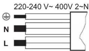 220-240 V~ 400V 2~N N L