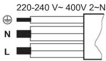 220-240 V~ 400V 2~N N L