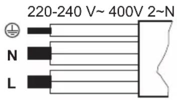 220-240 V~ 400V 2~N N L