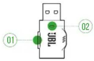 JBL Quantum 910X - COMMANDES DU TRANSMETTEUR USB 2,4 GHz - 1