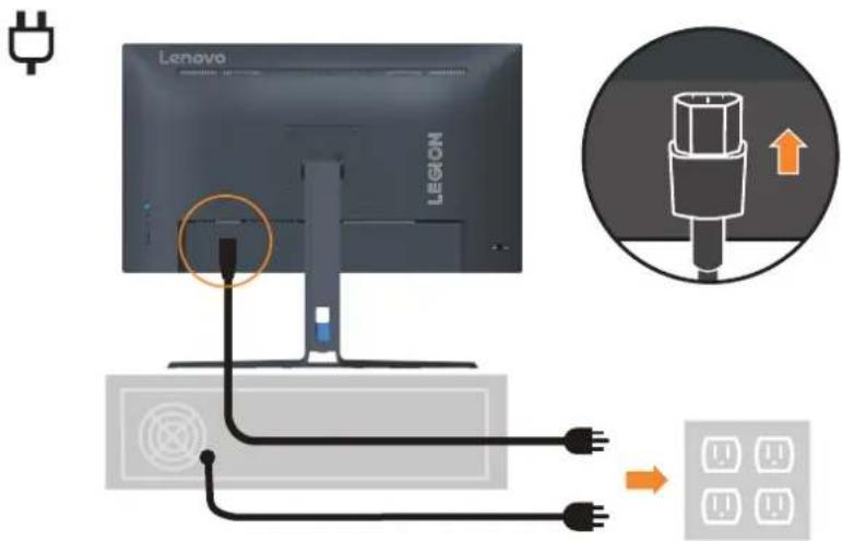 LENOVO Legion R27fc-30 - Connexion et mise en marche de votre moniteur - 6