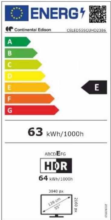 CONTINENTAL EDISON CELED55SGUHD23B6 - ACCESSOIRES : - 1