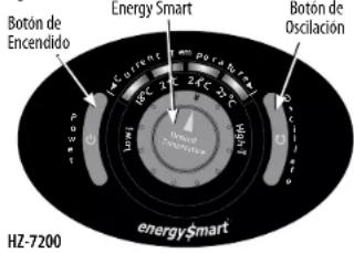HONEYWELL EnergySmart HZ-7300 - Modelo de las Series HZ-7300 – Operación del Calefactor Fresco al Tacto EnergySmart® Deluxe - 1