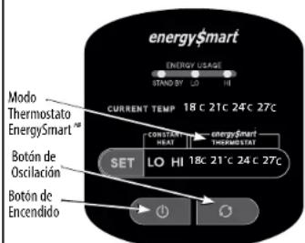 HONEYWELL EnergySmart HZ-7300 - Modelo de las Series HZ-7300 – Operación del Calefactor Fresco al Tacto EnergySmart® Deluxe - 4