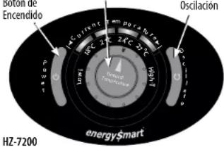HONEYWELL EnergySmart HZ-7300 - Modelo de las Series HZ-7300 – Operación del Calefactor Fresco al Tacto EnergySmart® Deluxe - 2