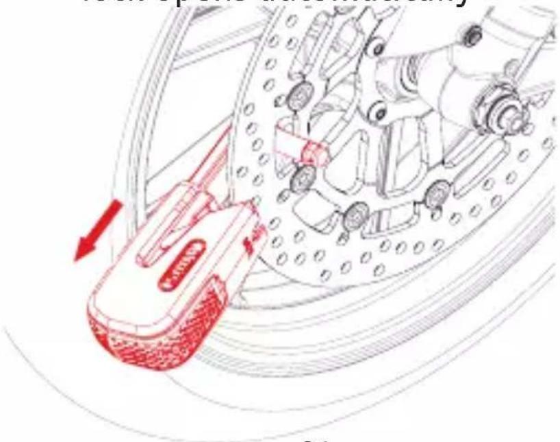 ABUS 8078 - Pull the lock body away from the brake disc using light force, the lock opens automatically - 1