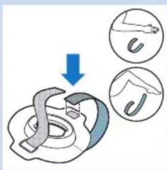 Diagram illustrating a mechanical component being lifted, with magnified views showing the process and detail.