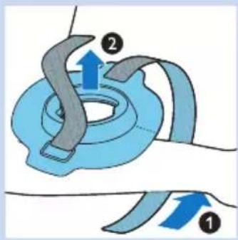 Diagram illustrating a mechanical or electrical component with labeled parts and directional arrows indicating motion or force.
