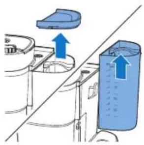 PHILIPS HD7900 - Attenzione: non mettere i chicchi di caffè o il caffè pre-macinato nel serbatoio dell'acqua. - 1