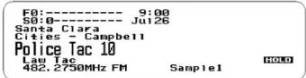 F0:---- 9:00 S0:0---- Ju126 Santa Clara Cities - Campbell Police Tac 10 Lau Tac 482.2750MHz FM Sample1 HOLD