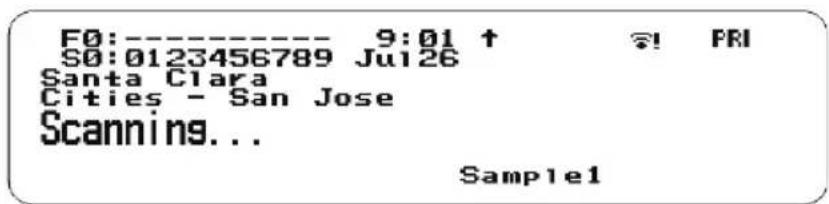 F0:---- 9:01 t S0:0123456789 Jul26 Santa Clara Cities - San Jose Scanning... Sample1