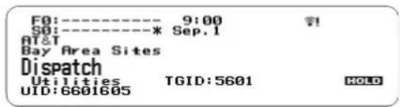 F0:---- 9:00 S0:----* Sep.1 AT&T Bay Area Sites Dispatch Utilities TGID:5601 UID:6601605 HOLD