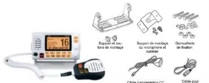 16 Support et bout- tona de montage Support de montage du microphone et matériel Quincaillerie de fixation Câble d'alimentation CC Câble pour