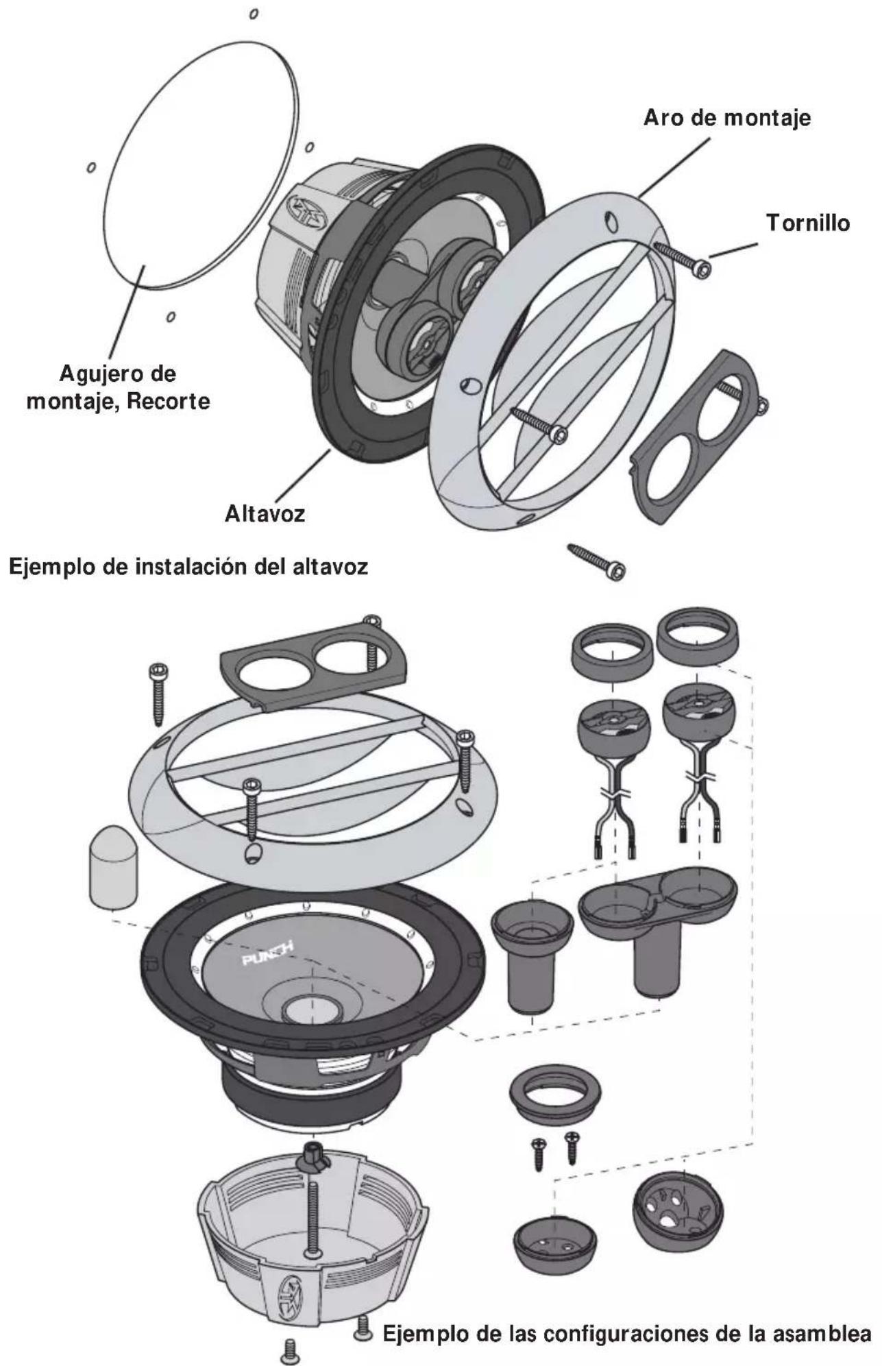 Rockford Fosgate Punch P162S - NOTA: Ver el tamaño adecuado del agujero en las instrucciones. - 1