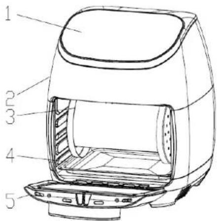 TREBS Comfortcook 99364 - Pièces du Four mulfonconnel à air chaud (Fig. 1+3) - 1