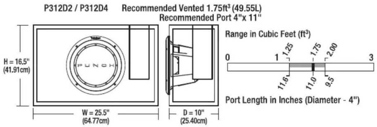 Rockford Fosgate Punch P312D2 - Advantages of vented enclosures: - 3