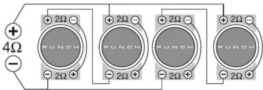 + 4Ω - PUNCH + 2Ω - - 2Ω + + 2Ω - - 2Ω + + 2Ω - - 2Ω + + 2Ω - - 2Ω +