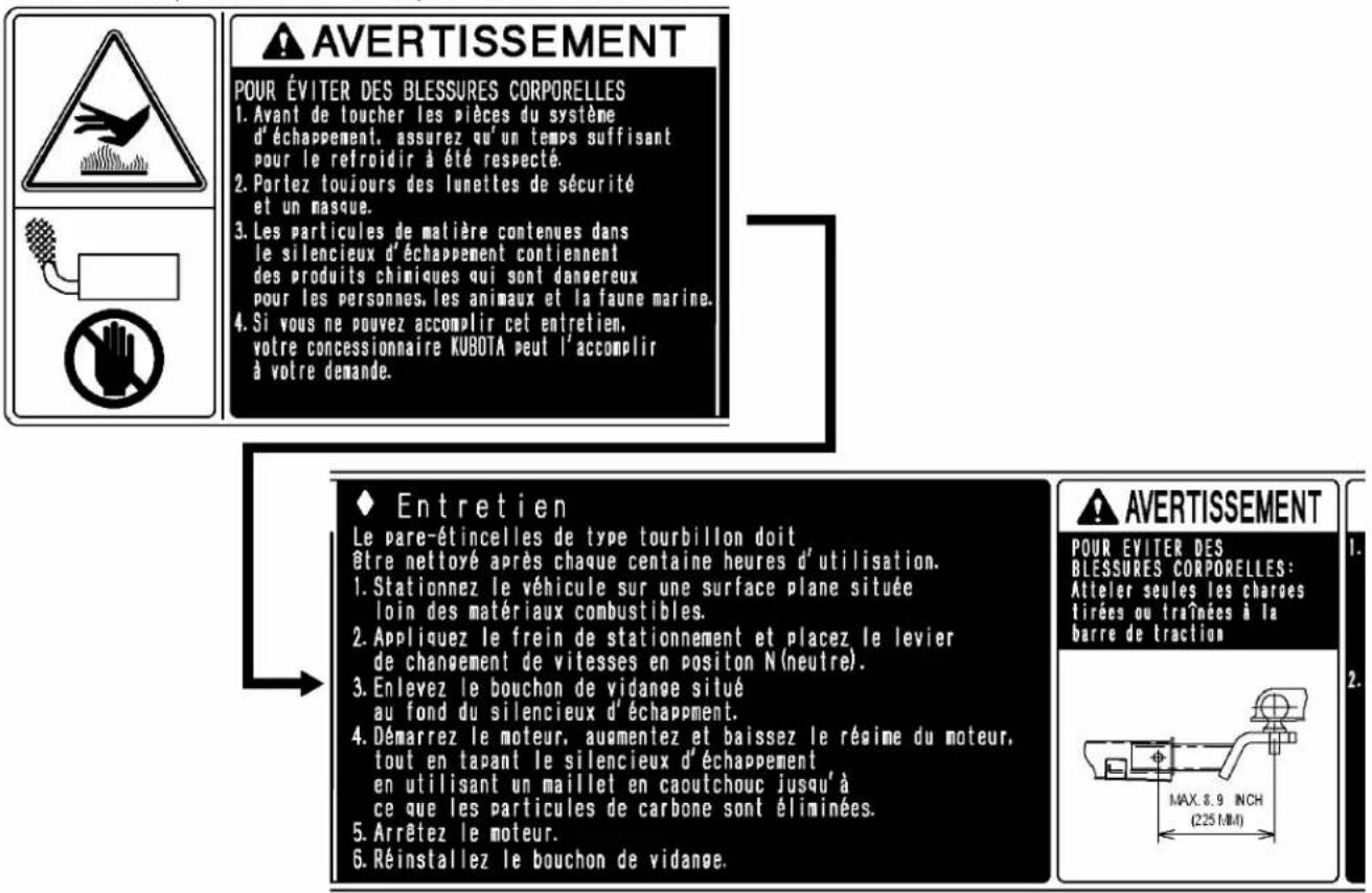 KUBOTA RTV-X1130 - AVERTISSEMENT - 3