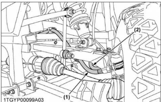 KUBOTA RTV-X1130 - Vérification du flexible et du tuyau de frein - 2